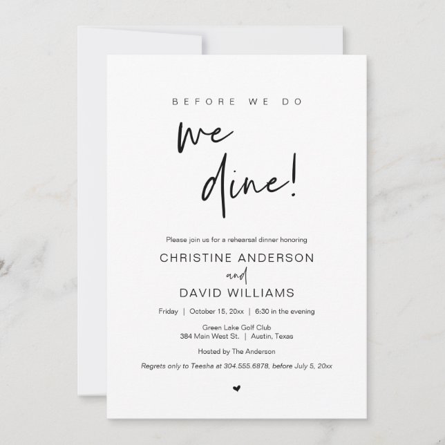 Invitación Cena De Ensayos, Antes De Que Lo Hagamos, Nosotros (Anverso)