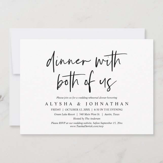 Invitación Cena De Ensayos bodas Con Ambos (Anverso)