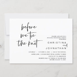 Invitación Cena De Ensayos De boda, Antes De Amarrarnos El Cu