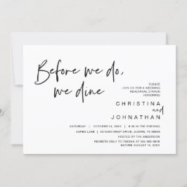 Invitación Cena De Ensayos De bodas, Antes De Que Lo Hagamos,