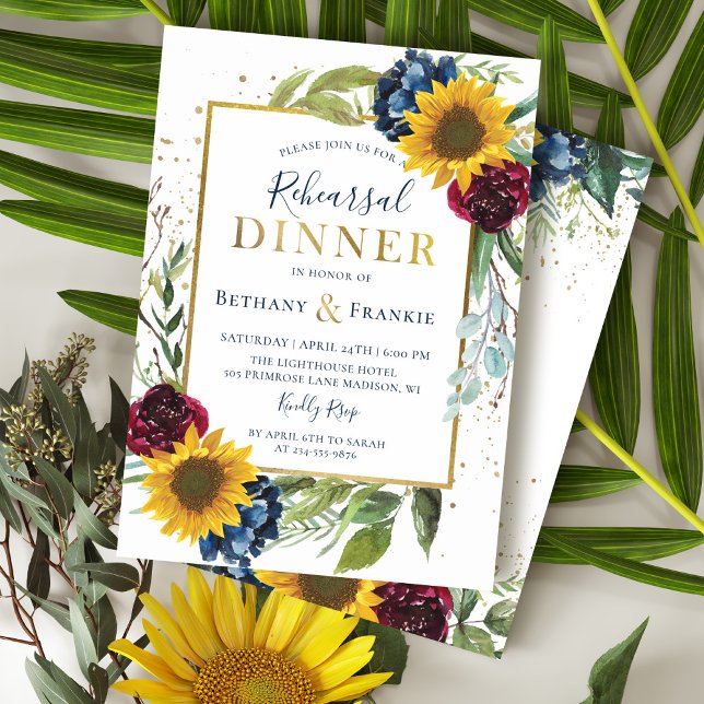 Invitación Cena de Ensayos Florales de Girasol Botánico (Subido por el creador)