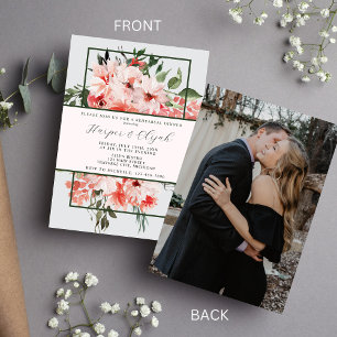 Invitación Cena de Ensayos Incansables Florales Rubor Red Cla