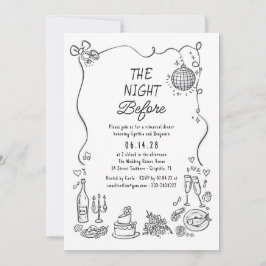 Invitación Cena De Ensayos Traseros De Mano