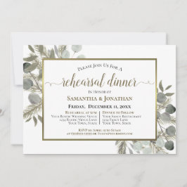 Invitación Cena de eucalipto y Boda de pino rústico