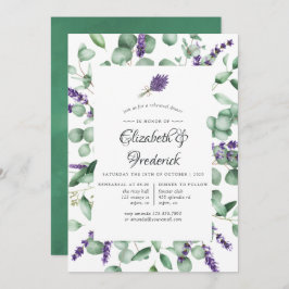 Invitación Cena de Eucalipto y Lavender Greenery