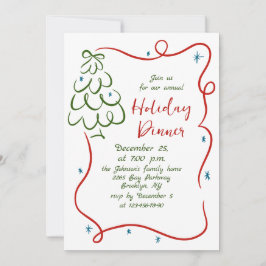 Invitación Cena de feriado de Navidades caprichosos