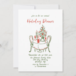 Invitación Cena de feriado de Navidades caprichosos