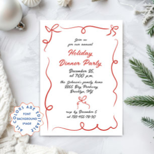 Invitación Cena de feriado de Navidades caprichosos