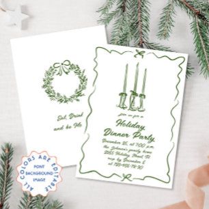 Invitación Cena de feriado de Navidades caprichosos