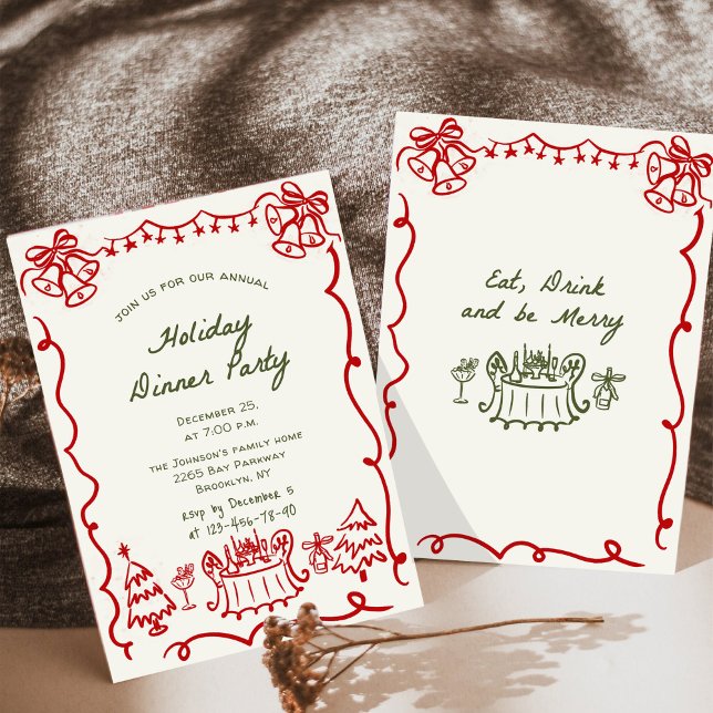 Invitación Cena de feriado de Navidades caprichosos (Subido por el creador)