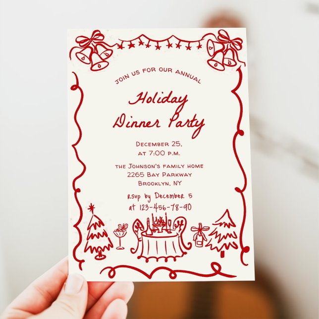 Invitación Cena de feriado de Navidades caprichosos (Subido por el creador)