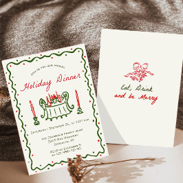 Invitación Cena de feriado de Navidades caprichosos
