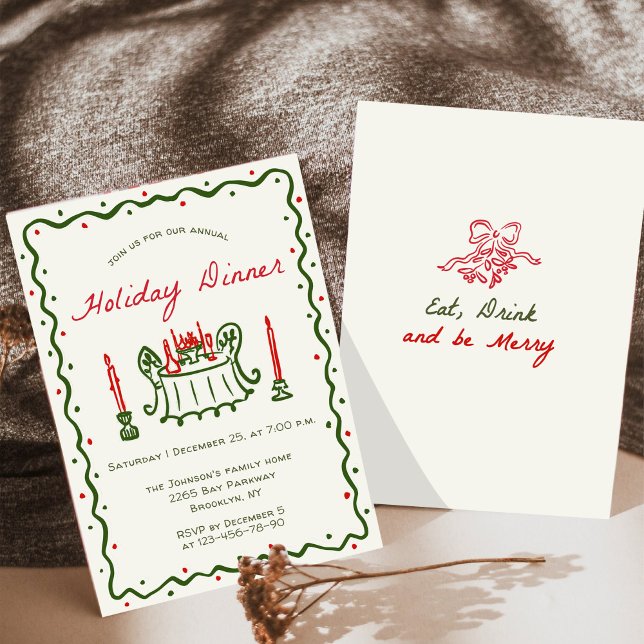 Invitación Cena de feriado de Navidades caprichosos (Subido por el creador)