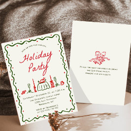 Invitación Cena de feriado de Navidades caprichosos
