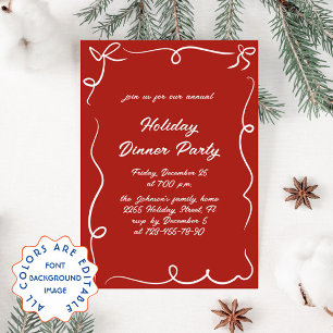 Invitación Cena de feriado de Navidades caprichosos