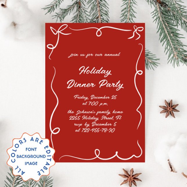 Invitación Cena de feriado de Navidades caprichosos (Subido por el creador)