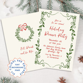 Invitación Cena de feriado de Navidades caprichosos