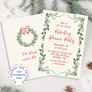 Invitación Cena de feriado de Navidades caprichosos