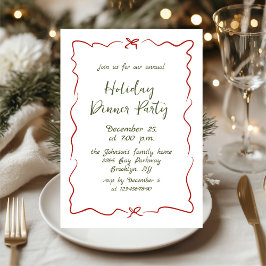 Invitación Cena de feriado de Navidades caprichosos