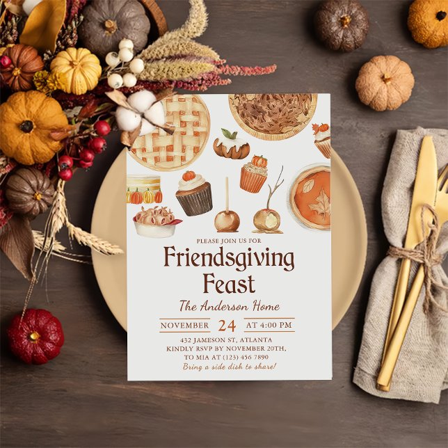 Invitación Cena de Festín Fall Pumpkin Pie Friendscome (Subido por el creador)