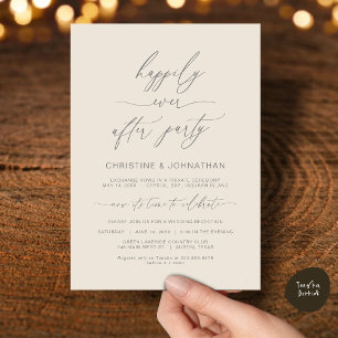 Invitación Cena de Fiesta de Elopement, Boda Minimalista mode