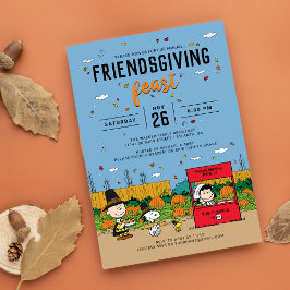 Invitación Cena de Friendsgiving de Charlie Brown y pandilla