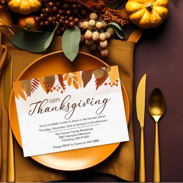 Invitación CENA DE GRACIAS | *Fácil de editar* (Subido por el creador)