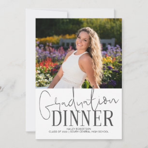 Invitación Cena de graduación con foto escrita a mano 2024