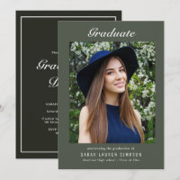Cena de graduación moderna con foto simple