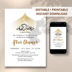 Invitación Cena de Iftar de Luz Divina y Resplandor Celestial