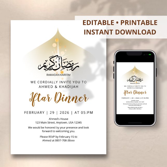 Invitación Cena de Iftar de Luz Divina y Resplandor Celestial (Subido por el creador)