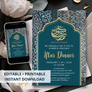 Invitación Cena de Iftar de Mosaico Turco Tradicional