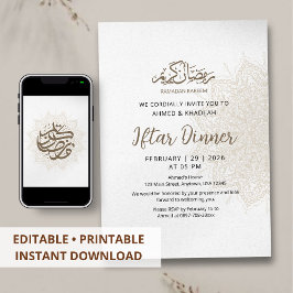 Invitación Cena de Iftar de Ramadán con Papel Mandala Vintage
