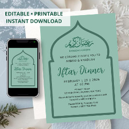 Invitación Cena de Iftar del Arco de la Mezquita Verde Tradic