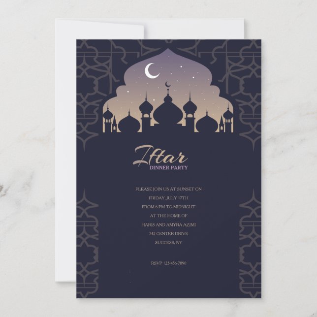 Invitación Cena de Iftar en la Tarde (Anverso)