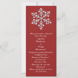 Invitación Cena de invierno con copo de nieve