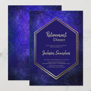 Invitación Cena de Jubilación Azul y Oro de la Marina