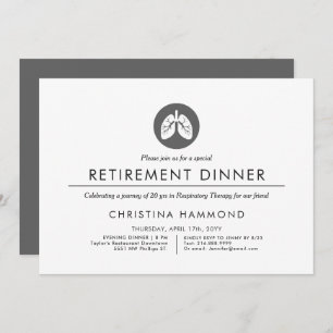 Invitación Cena de jubilación de pulmonología   Estilo mínimo