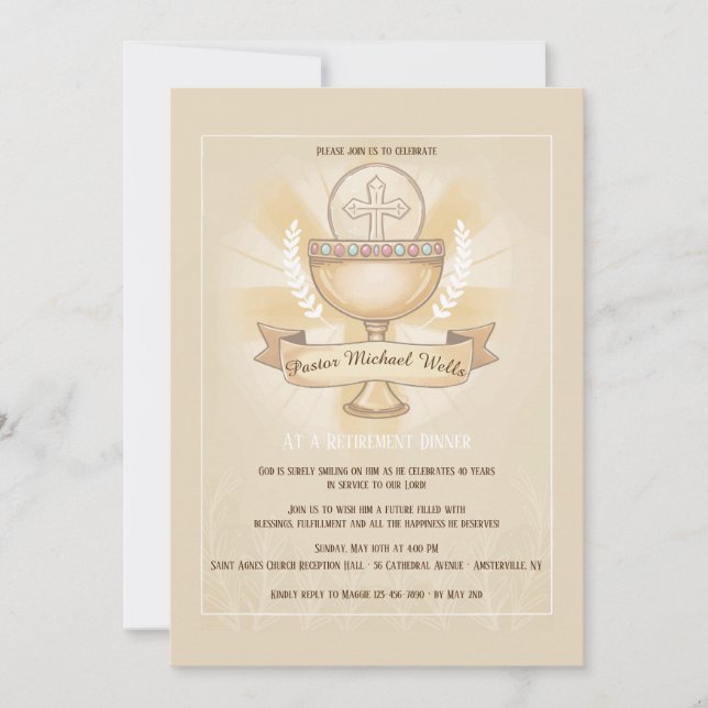 Invitación Cena de Jubilación del Cáliz Venerado (Anverso)