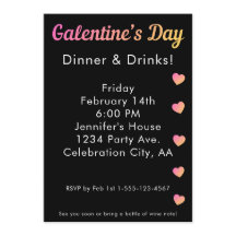 Cena de la Amistad Día Bebidas Rosa Negro Fiesta