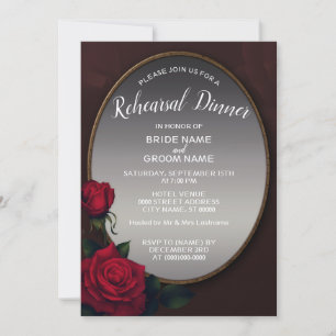 Invitación Cena de la cena de ensayo de espejo gris plateado