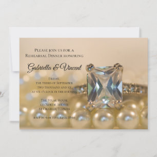Invitación Cena de la cena de las perlas del anillo del diama