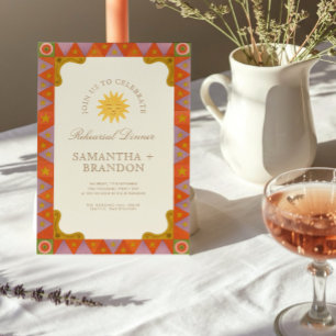 Invitación Cena de la cena de los ensayos folclóricos celeste