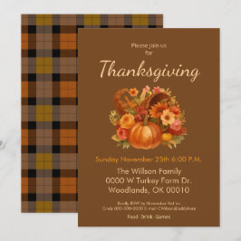 Invitación Cena de la cosecha de Acción de Gracias