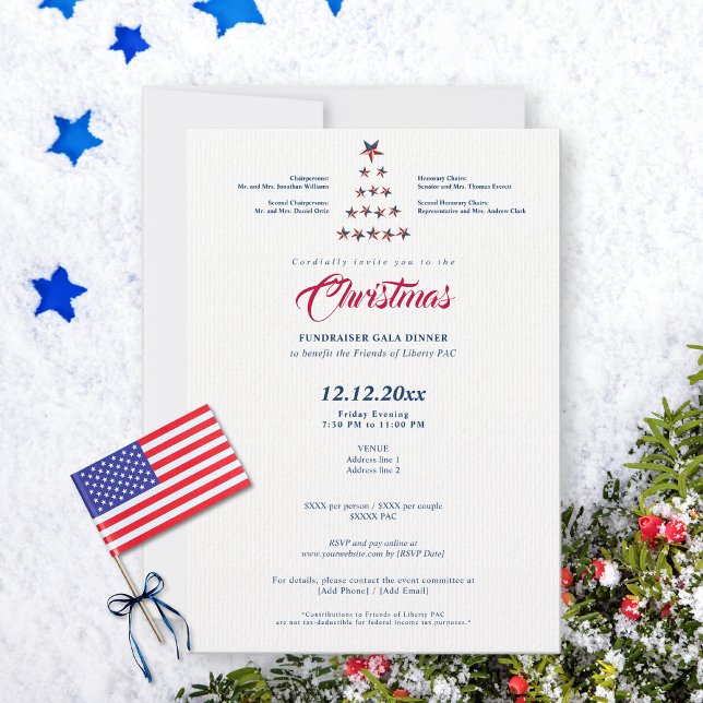 Invitación Cena de la Gala de Recaudación de Fondos Políticos (Christmas 2026 Political Fundraiser Gala Dinner Republican Democrat Bipartisan Kickoff Event)