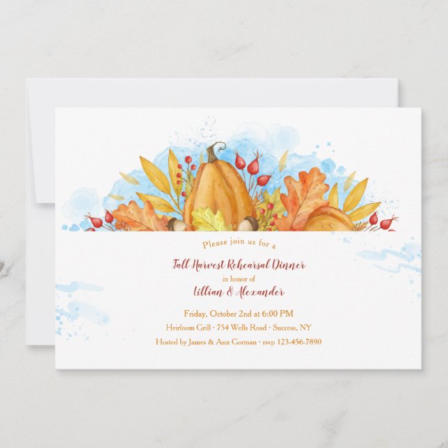 Invitación Cena de la Gloria de Otoño (Anverso)