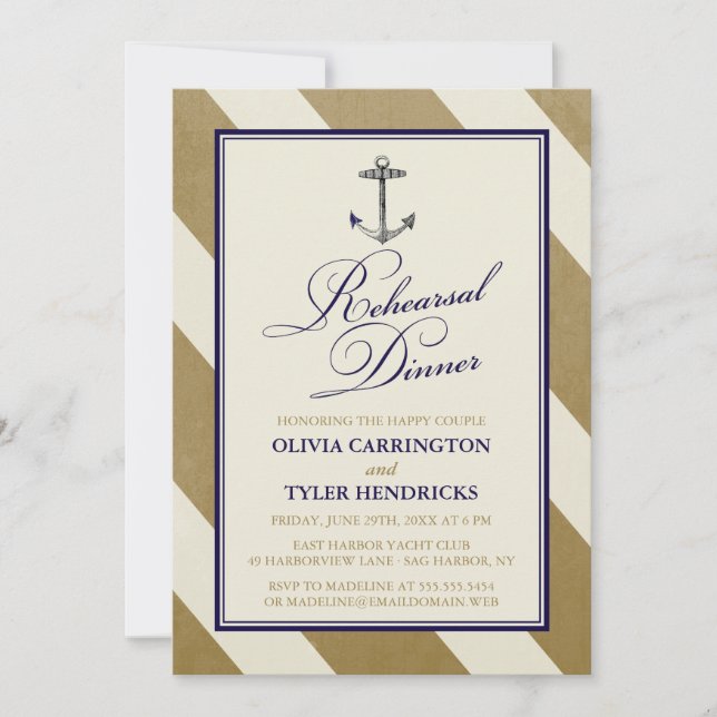 Invitación Cena de la Marina Náutica y el ensayo de oro (Anverso)