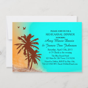 Invitación Cena de la playa del océano azul invita a la playa