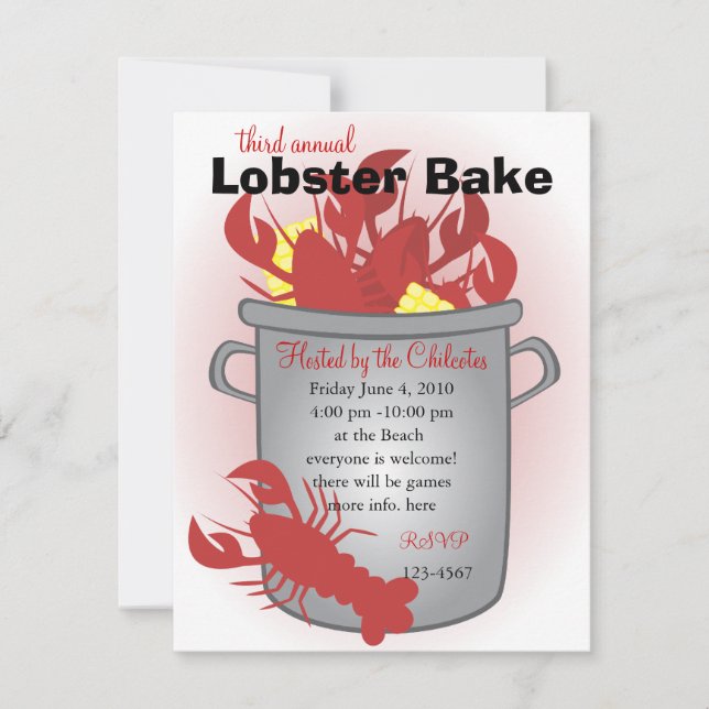 Invitación Cena de langostas (Anverso)