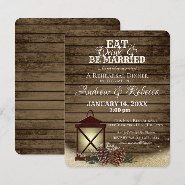 Invitación Cena de linterna y de pino (Anverso / Reverso)